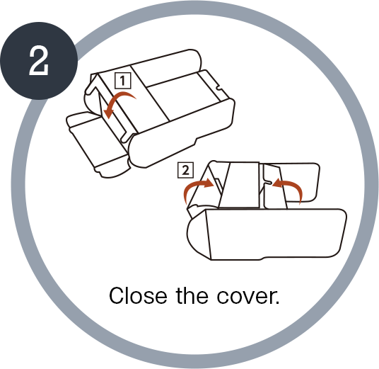 2.Close the cover.