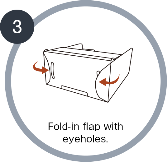 3.Fold-in flap with eyeholes.